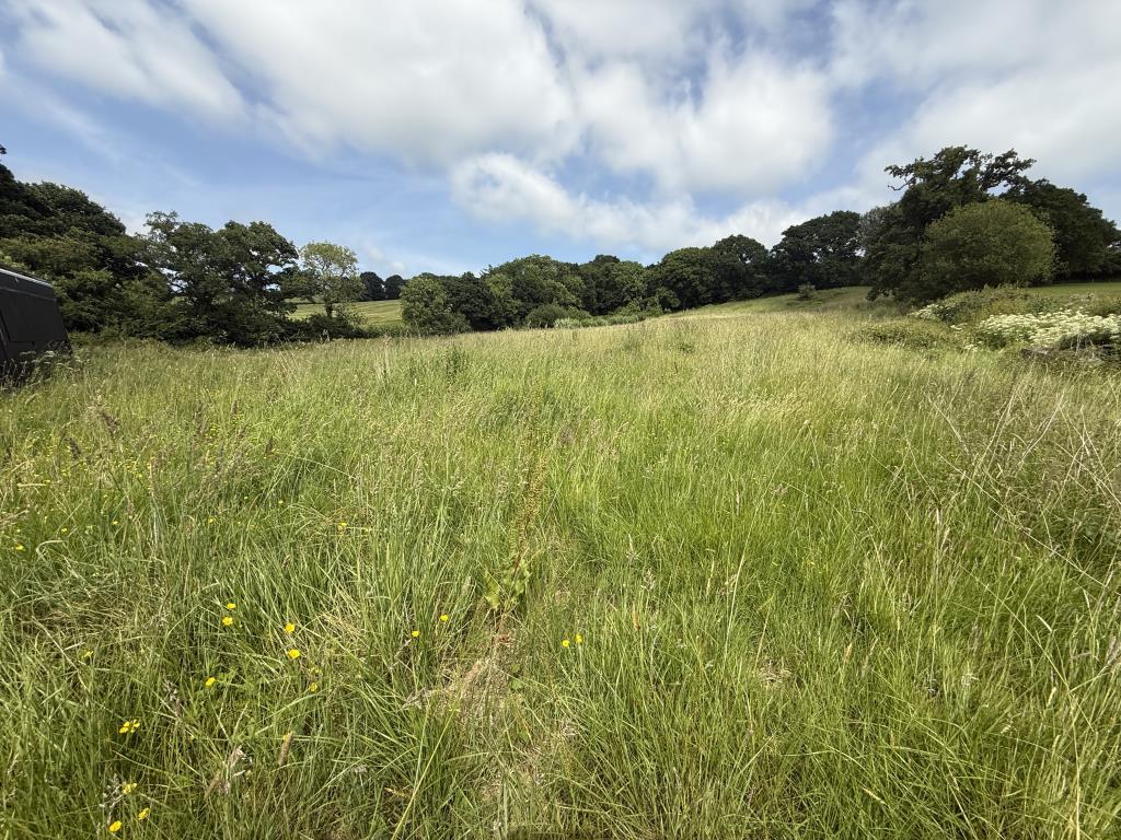 Lot: 69 - 3.24 ACRES OF LAND WITH PLANNING FOR AGRICULTURAL BUILDING - WORKS COMMENCED - General view of Land from bottom of field